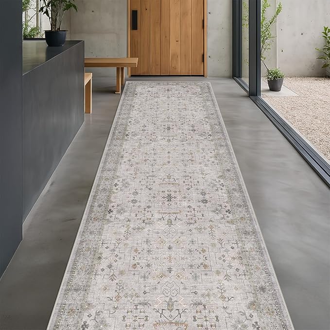 Hazo Haus Light Gray Washable 2'6"x10' Wide Hallway Runners, Kitchen Runner Rug - Image 6