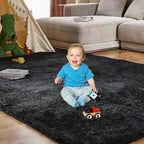 8x10 Feet Large Area Rug, Shag Fluffy Bedroom Carpet, Soft Rugs - Image 3