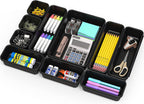 Simple Houseware Interlocking Desk Drawer Bins Organizer, 10 Packs, Black
