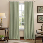 Pitalk Light Sage Green Black Out Curtains 63 Inch Long 2 Panel Set Back Tab - Image 8