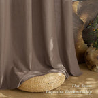 NICETOWN Linen Brown Curtains 96 inch Long, Grommet Privacy Added Thick Flax - Image 7