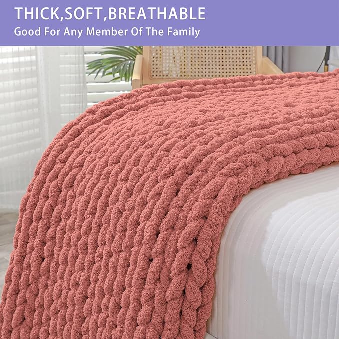 Bigacogo Chunky Knit Throw Blanket - Image 5