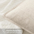 MIULEE Decorative Linen Lumbar Pillow Covers 12x20 Inch Natural Beige Boho - Image 2