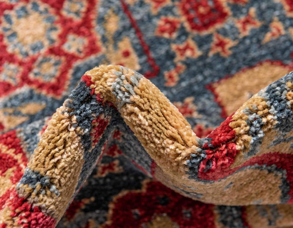 Unique Loom Palace Collection Area Rug - Saray (3' 3" Round, Navy Blue/Rust Red)