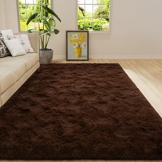 Amearea Premium Soft Fluffy Rug Modern Shag Carpet, 4x5.3 Feet, Fuzzy Shaggy by AmeareaDirect