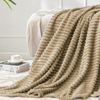 BEDELITE Fleece Throw Blanket for Couch – 3D Ribbed Jacquard Soft and Warm by BEDELITE