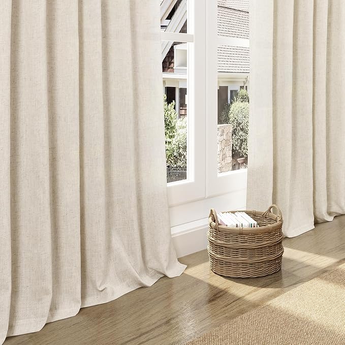 Linen Curtains 63 Inch Length for Living Room Modern Farmhouse Decor Light - Image 5