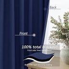 Guken 100% Blackout Curtains 102 Inch Length 2 Panels Set - Image 4
