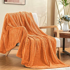 inhand Rust Fleece Twin Blanket, Super Soft Flannel Cozy Blankets by inhand