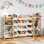 Large Kids Toy Storage Organizer with 12 Plastic Bins, 59 inch