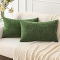 MIULEE Pack of 2 Couch Throw Pillow Covers 12x20Inch Soft Moss Green Spring by MIULEE