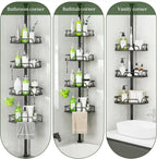 Shower Caddy Tension Pole Shower Organizer Tension Rod with Towel Bar