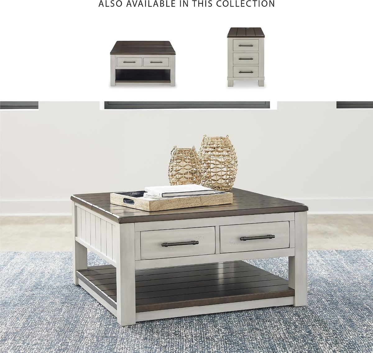 Signature Design by Ashley Lift-Top Coffee Table with Storage, Farmhouse