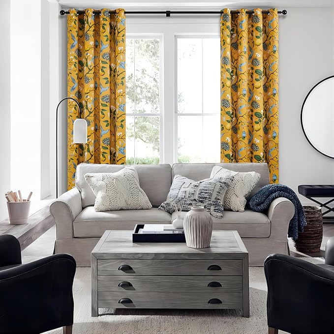 Topfinel 80 Inches Long Custom Mustard Yellow Luxury Curtains - Image 5
