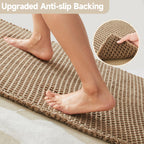 TYUU Waffle Bath Mat, Boho Bathroom Rugs Non Slip, 30x20 Beige