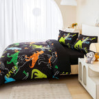 RYNGHIPY Dinosaur Comforter Set Twin Size 3Pcs Dinosaur Bedding Set for Kids Boys Girls Microfiber Boys Bedroom Set 1 Comforter with 2 Pillowcases (Multi,Twin)