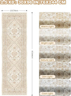 Kitchen Runner Rug Non Slip Washable 2.5x8, Soft Low Pile Entryway Rug Runners - Image 2