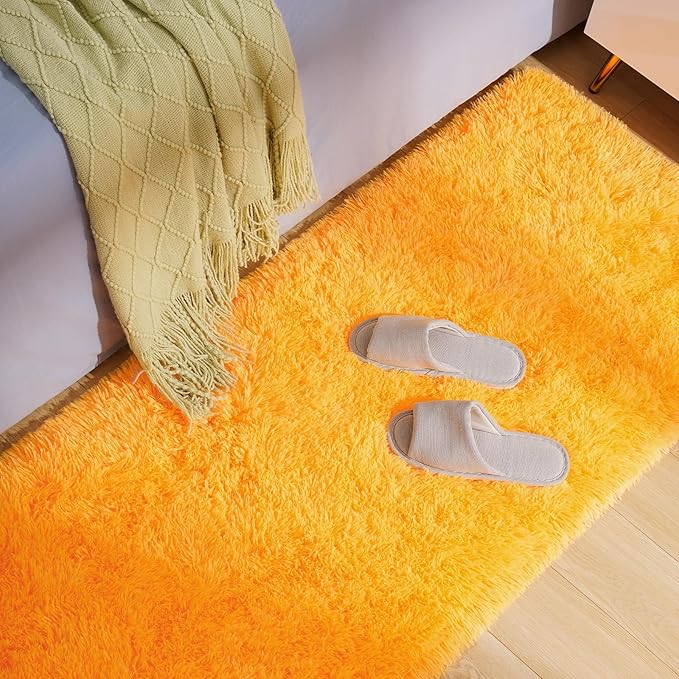 Amearea Shag Fluffy Runner Rug for Bedroom Girls Living Room, 2x6 Feet Extra - Image 2