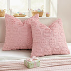 decorUhome Easter Pink Egg Pillow Covers 16x16 Inch Set of 2, Soft Plush Faux - Image 6