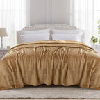 TOONOW Fleece Bed Blanket Queen Size 90x90 inches, Super Soft Fluffy Fuzzy by TOONOW