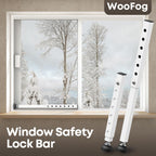 WooFog（Short）Window Security Bar Adjustable, Window Bars Security Inside, Window Lock Bar for Horizontal Sliding Windows, Window Locks for Up and Down Windows, Extends Form 11" to 18" (White-4 Pcs)