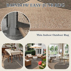 Lahome Enfys Modern Rainbow Easy Jute 9x12 Rug, Large Outdoor Patio Rug - Image 3