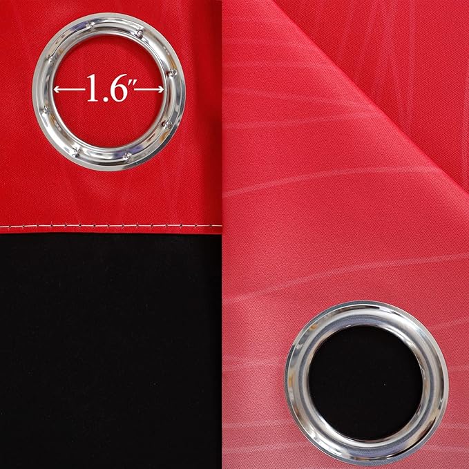 Estelar Textiler Red and Black Blackout Curtains - Image 7