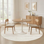 Nakagishi Round Rug Boho Area Rugs: 4x4 Washable Large Circle Neutral Soft - Image 4