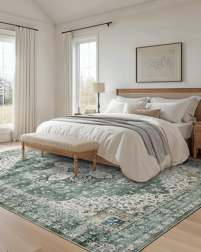 AMADA HOMEFURNISHING 5x7 Area Rugs, Washable Living Room Rug Low-Profile - Image 2