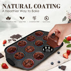 Baking Pans Set Nonstick, Bakeware Sets Stackable with Silicone Handles, AIVIKI 22 Pieces Oven Pan for Cooking Including Baking Cookie Sheet with Rack, Roast Pan, Cake Pan, Loaf Pan, Muffin Pan, Black