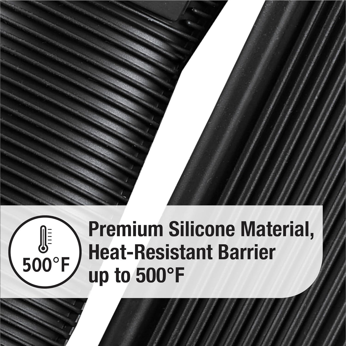 All-Clad Professional Silicone Grip Set, 500°F Heat Resistance, Black/Grey, 2pc