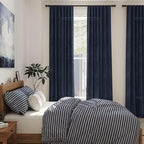Linen Navy Blue Curtains 120 inch Extra Long - Image 2