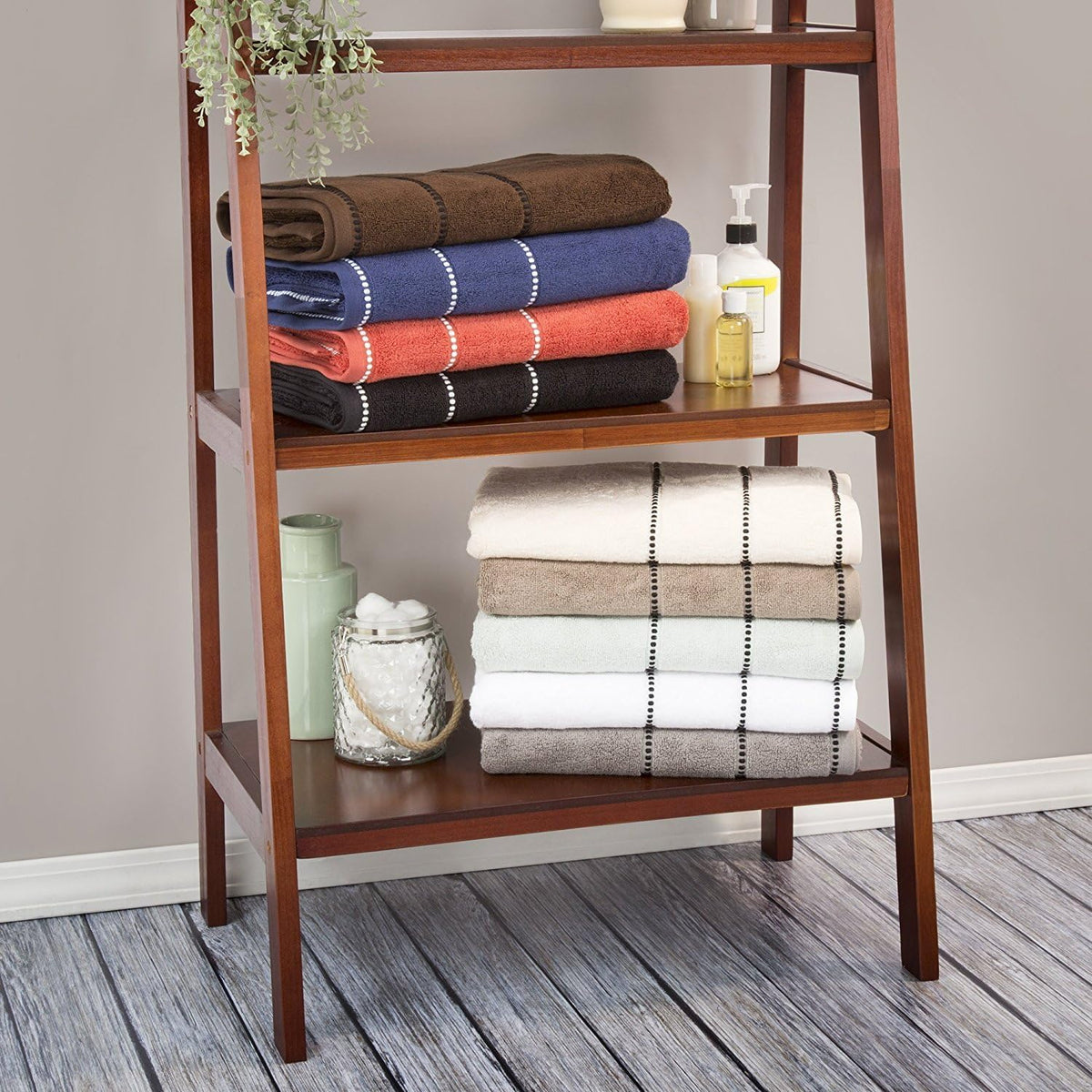 Bedford Home Bathroom Towels Set, Chocolate Brown, Set of 6