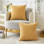 MIULEE Pack of 2 Couch Throw Pillow Covers 18x18 Inch Soft Gold Chenille Pillow - Image 5