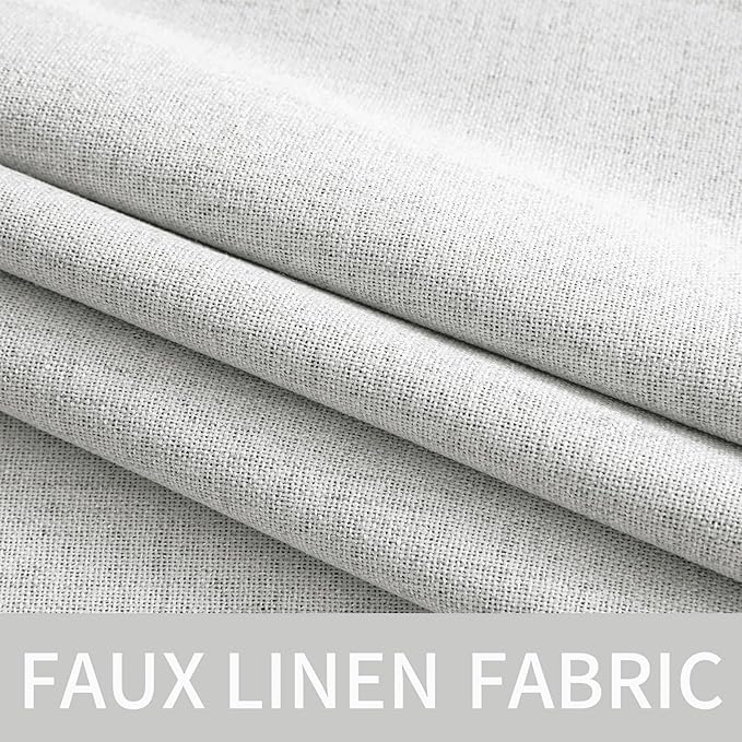 MIULEE Linen Textured Curtains Solid 100% Blackout - Image 5