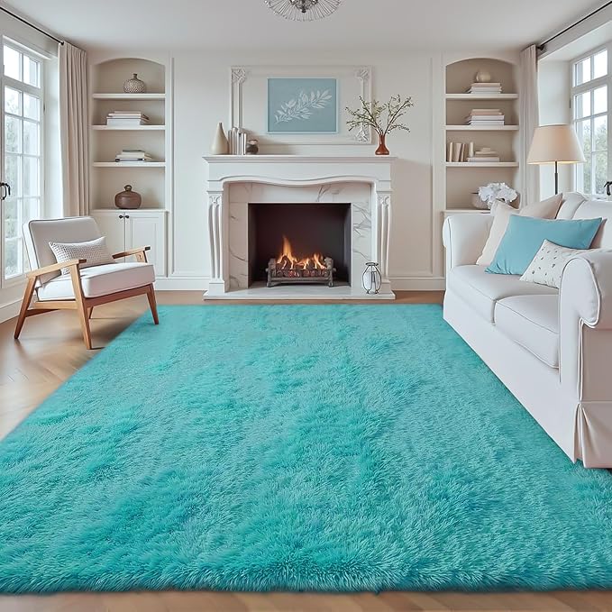 8x10 Area Rugs for Living Room: Fluffy Shag Soft Washable Rug Large Fuzzy Plush by VECARF
