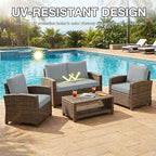 hyha 4Pcs Patio Cushion Covers, Stretch Outdoor Couch Cushion Covers Replacement - Image 6