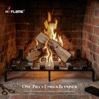 Hi Flame Fireplace Log Grate 17 Inch with Ember Retainer, Heavy Duty Solid Steel Fire Place Grate Wood Burning Stove Firewood Holder