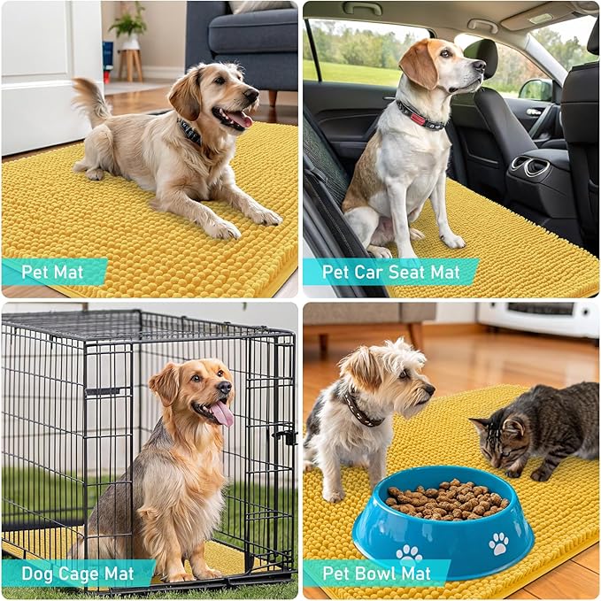 OLANLY Dog Door Mat for Muddy Paws 48x30, Absorbs Moisture and Dirt, Absorbent - Image 7