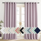 NICETOWN Pink Vintage Linen 100% Blackout Curtains by NICETOWN