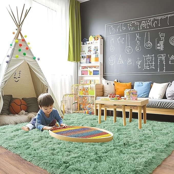Pionblank Fluffy Large Rug for Living Room 6x9 Feet, Modern Soft Shag Area Rug - Image 5