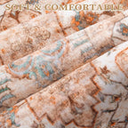 SERISSA Boho Rugs for Entryway, 2x3 Peach Cream Entryway Rug Non-Slip Washable - Image 4