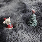 Amdrebio Tie-Dyed Dark Grey Round Area Rugs - Image 2