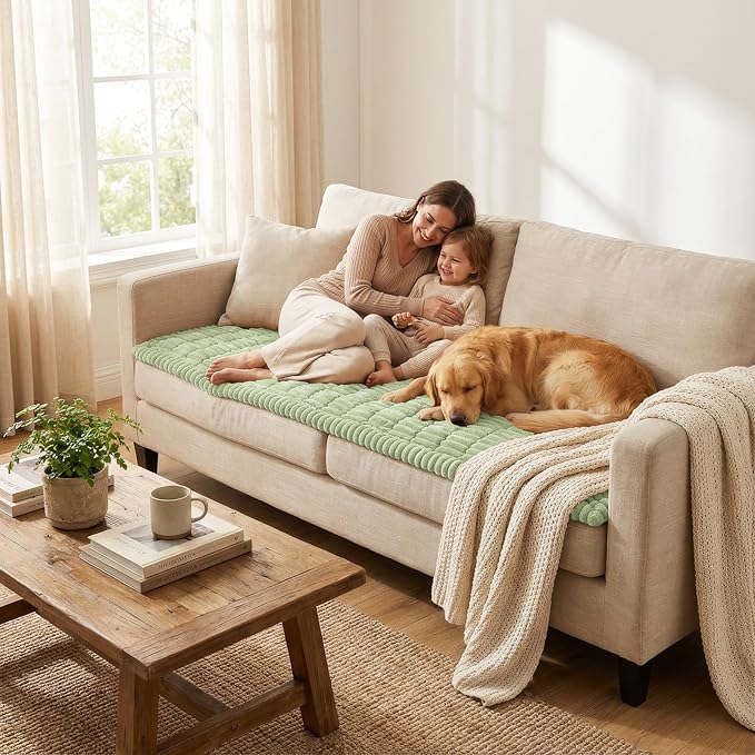 Smiry Couch Cover for Dogs Washable, Non Slip Fuzzy Pet Couch Covers for 3 - Image 5