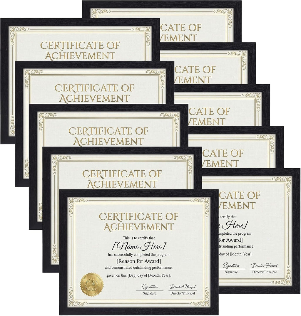 Edenseelake 8.5 x 11 Certificate Picture Frame 5 Pack, Black Diploma Frames