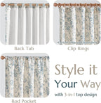 jinchan Lined Linen Blend Curtain Floral Curtains - Image 6