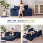 MAXYOYO Convertible Sofa Bed, Pull-Out Loveseat Couch Bed for Small Space