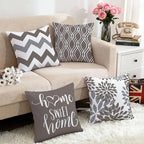 Hexagram Geometric Grey Pillow Covers 16x16 Set of 4, Decorative Outdoor Boho - Image 5