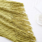 BOURINA Olive Green Throw Blanket 60x80 Inches Throw Textured Solid Soft Sofa - Image 3