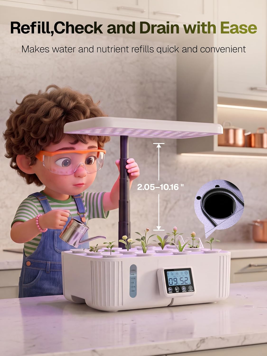 HBN hydroponics Growing System Kit 12 Pods Indoor Garden with Grow Light